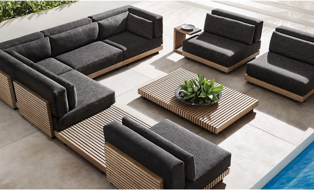 Boca Grande Collection- Outdoor Modular Modern Teak Sofa Set - Sunzout Outdoor Spaces LLC