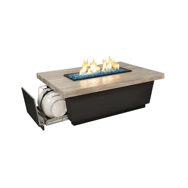 American Fyre Designs Contempo LP Select 52 - Inch Rectangular Propane Gas Fire Table - Silver... - American Fyre Designs