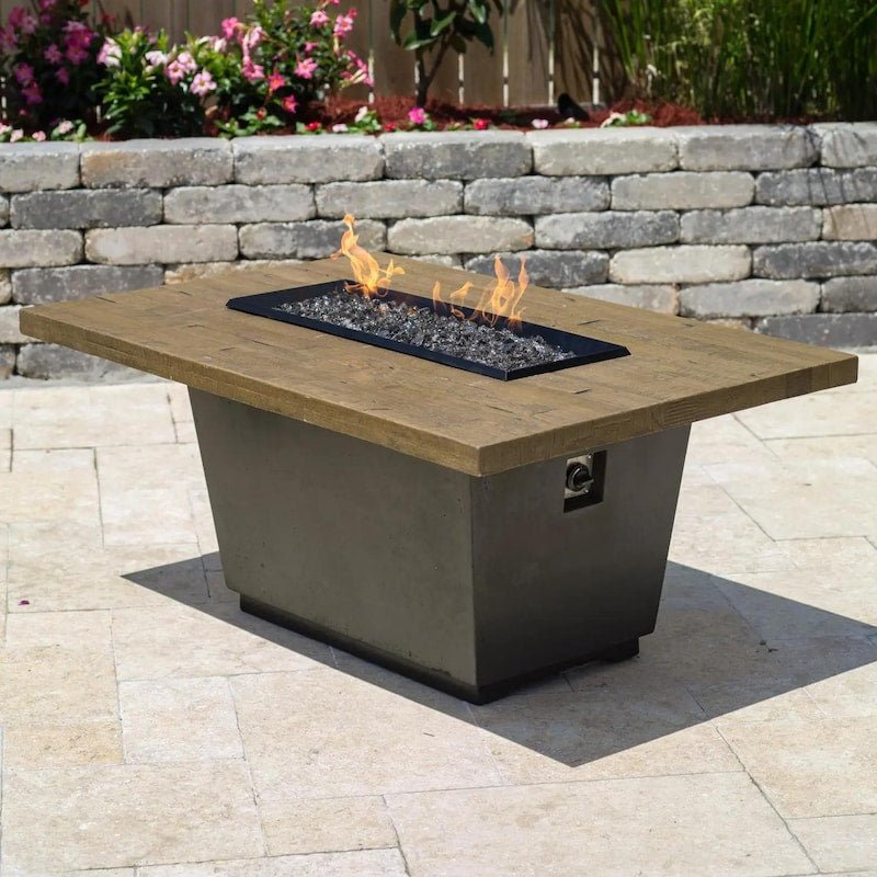 American Fyre Designs Cosmopolitan 54 - Inch French Barrel Oak Propane Gas Rectangular Firetable... - American Fyre Designs