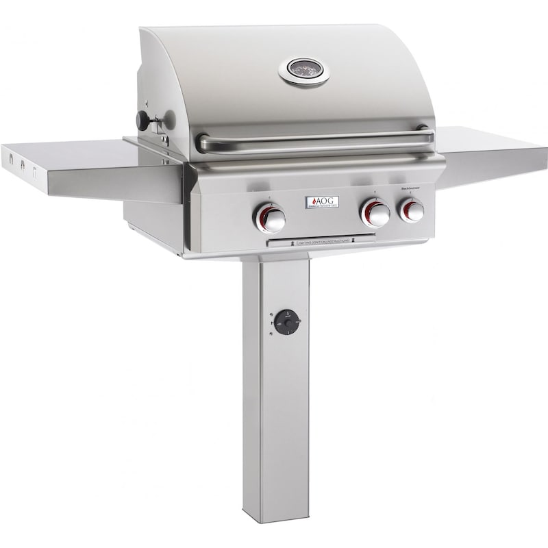 American Outdoor Grill T - Series 24 - Inch 2 - Burner Natural Gas Grill On In - Ground Post With Rotisserie... - AOG