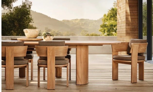 Captiva Teak Collection. Outdoor All Weather Furniture Teak Wood Dining Set by Sunzout - Sunzout Outdoor Furniture