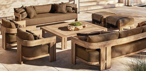 Open image in slideshow, Destin Collection Outdoor Premium Teak Sofa Set by Sunzout - Sunzout Outdoor Furniture
