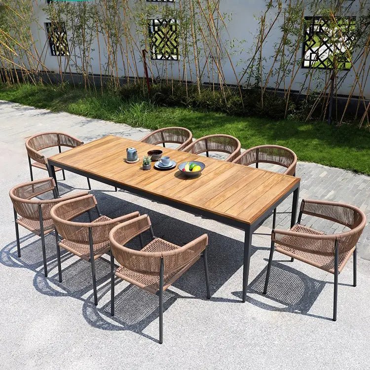 Outdoor All Weather Dining Table with Optional Seating - Montauk Collection by Sunzout - Sunzout Outdoor Furniture