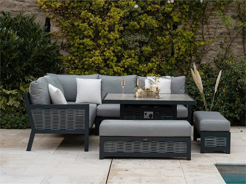 Outdoor All Weather Luxury Sofa Set with Fire Pit Table - Sunzout Outdoor Furniture