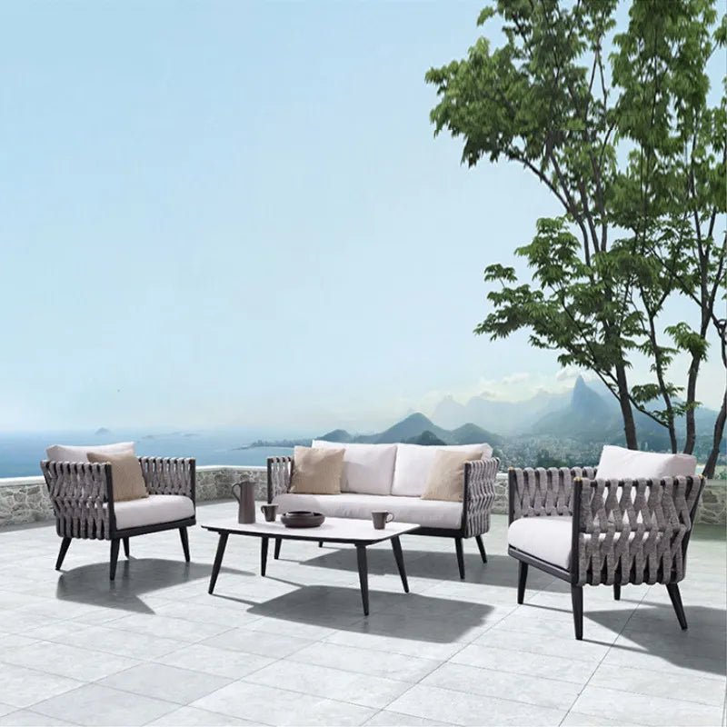 Outdoor All Weather Sofa Set - Teslin Ribbon - Sunzout Outdoor Furniture