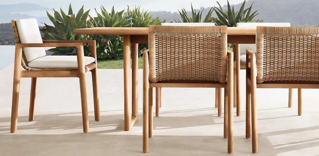 Outdoor Teak and Rattan Woven Dining Furniture - Sunzout Outdoor Furniture