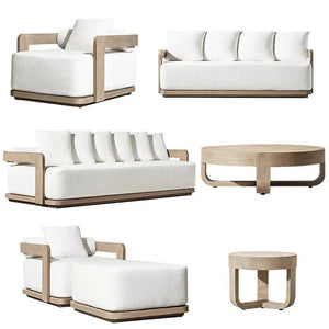 Open image in slideshow, Sarasota - Outdoor Premium Teak Complete Sofa Set - Sunzout Outdoor Furniture
