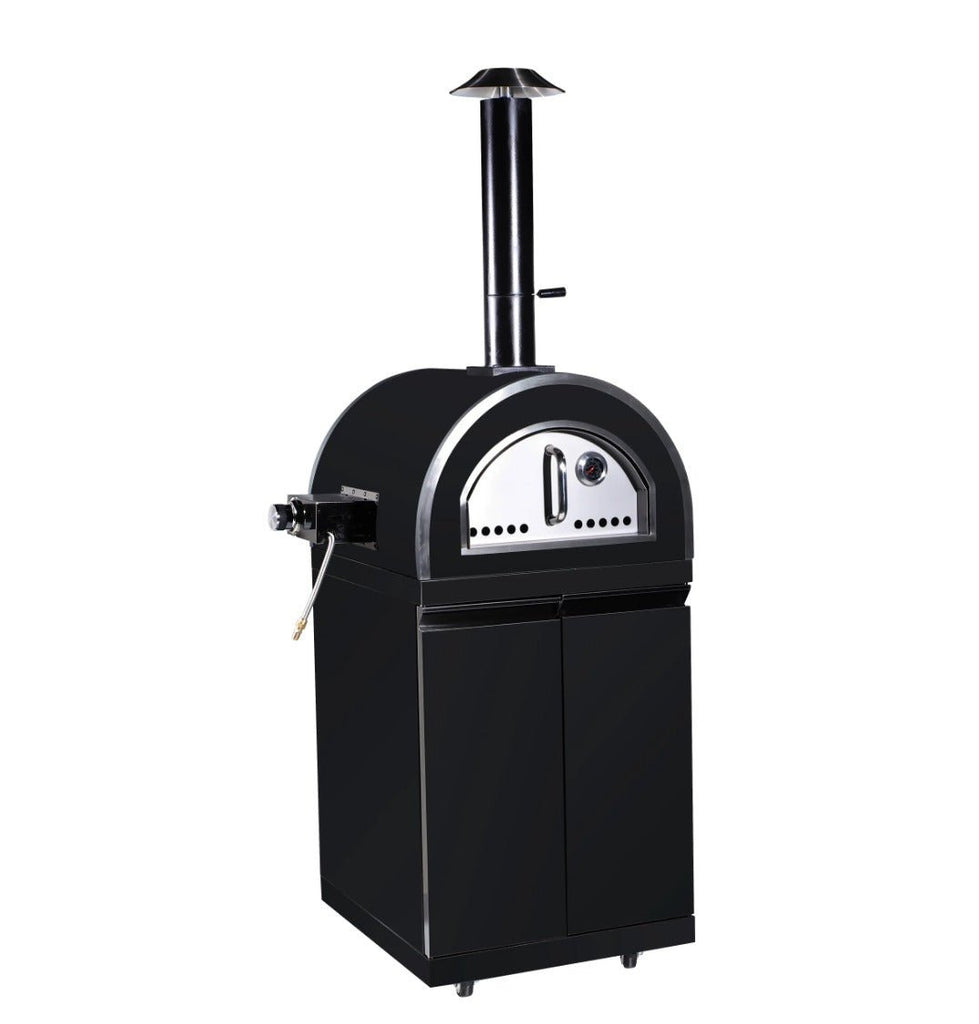 Stainless Steel Black Modular 24 inch Pizza Oven and Cabinet , can be combined to build your own Outdoor Kitchen - Sunzout Outdoor Kitchens