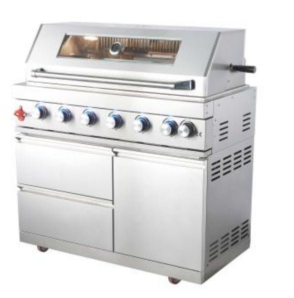 Sunzout 6 Burner Built in - Grill and Cabinet Combo, 43 Inch with Rotisserie, LED Lights - Sunzout Outdoor Kitchens