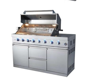 Sunzout brand 133 Inch Stainless Steel Modular Outdoor Kitchen, Built in Grill and Burner, Sink and Double Refrigerator - Sunzout Outdoor Kitchens