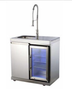 Sunzout Brand 33 inch 304 Stainless Steel Outdoor Sink and Refrigerator, Combine to Complete your Outdoor Kitchen - Sunzout Outdoor Kitchens