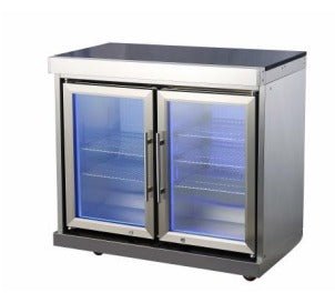 Sunzout Brand 38 inch 304 Stainless Steel Outdoor Double Refrigerator for a Modular Outdoor Kitchen - Sunzout Outdoor Kitchens