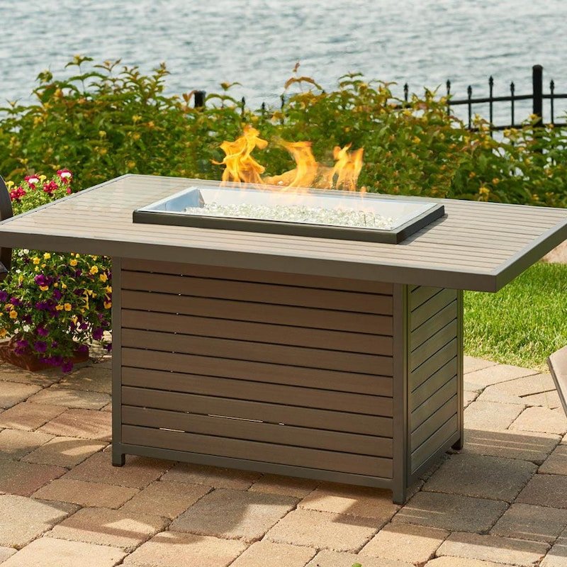 The Outdoor GreatRoom Company Brooks 50 - Inch Rectangular Propane Gas Fire Pit Table with 24 - Inch... - The Outdoor GreatRoom Company
