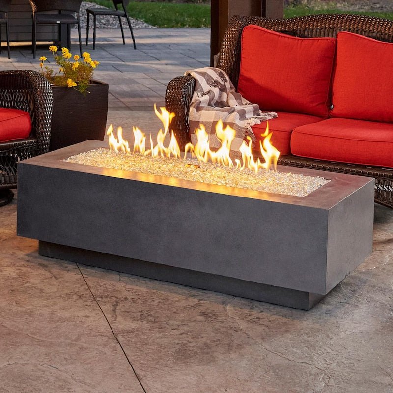 The Outdoor GreatRoom Company Cove 54 - Inch Linear Natural Gas Fire Pit Table with 42 - Inch Crystal... - The Outdoor GreatRoom Company