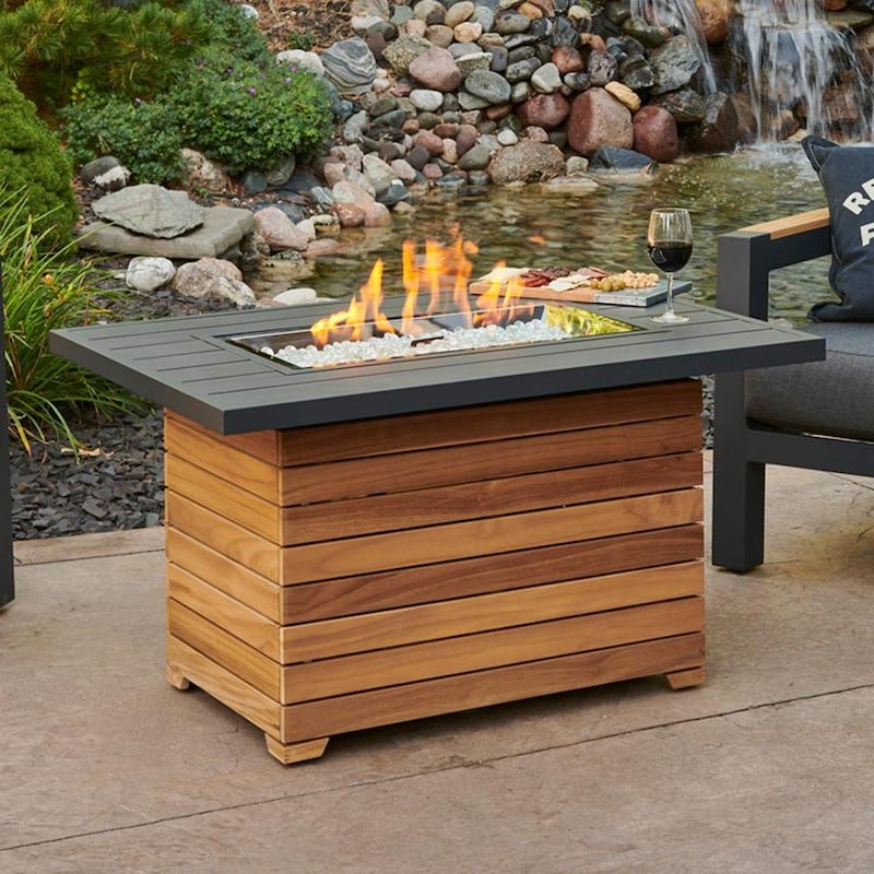 The Outdoor GreatRoom Company Darien 42 - Inch Rectangular Propane Gas Fire Pit Table with Aluminum... - The Outdoor GreatRoom Company
