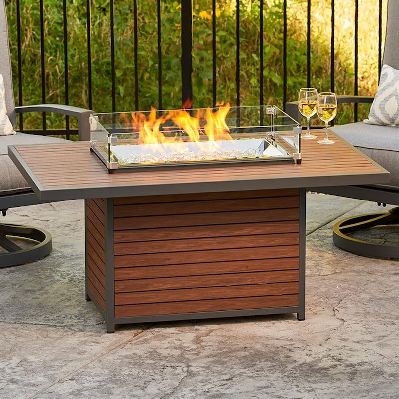 The Outdoor GreatRoom Company Kenwood 50 - Inch Rectangular Propane Gas Fire Pit Table with 24 - Inch... - The Outdoor GreatRoom Company