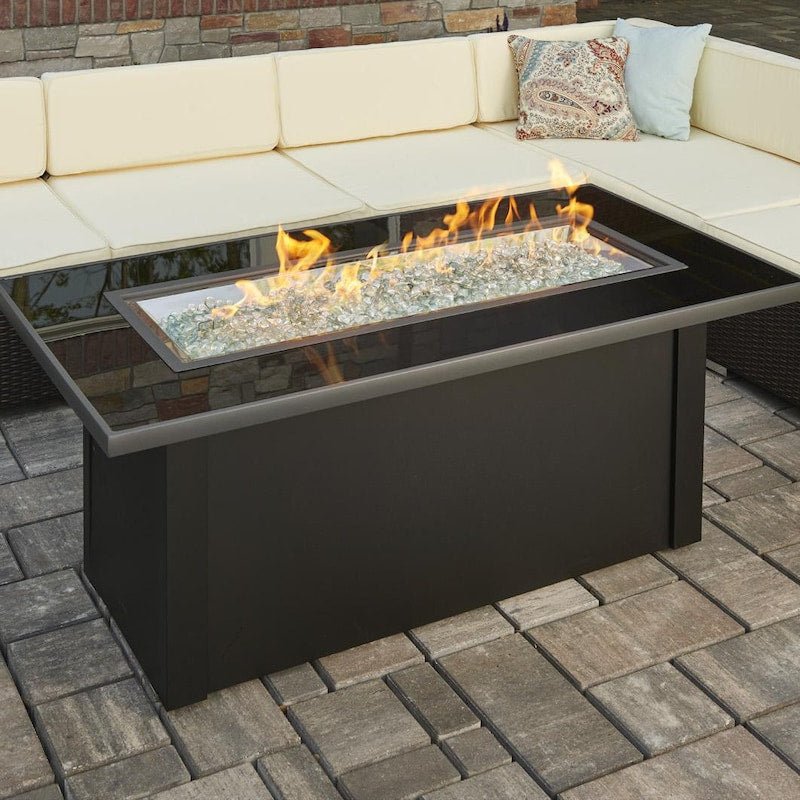 The Outdoor GreatRoom Company Monte Carlo 59 - Inch Linear Propane Gas Fire Pit Table with 42 - Inch... - The Outdoor GreatRoom Company