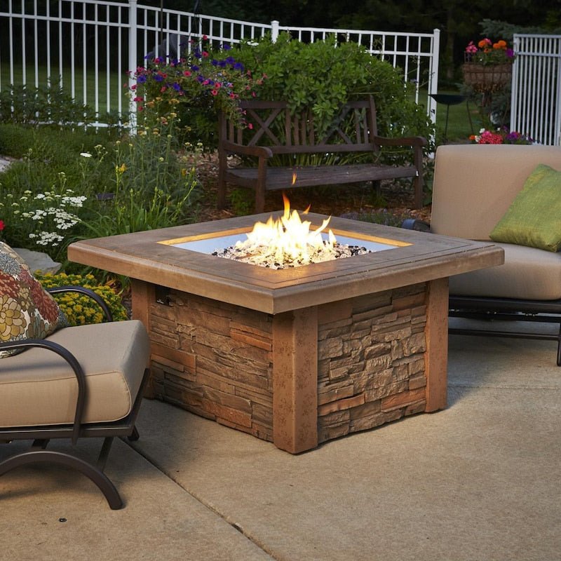 The Outdoor GreatRoom Company Sierra 43 - Inch Square Propane Gas Fire Pit Table with 24 - Inch... - The Outdoor GreatRoom Company