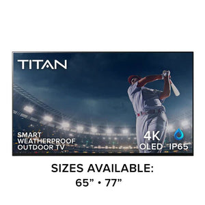 Open image in slideshow, Titan Covered Patio OLED 120Hz Dolby Atmos Smart Outdoor TV (MS - S95C) - Samsung
