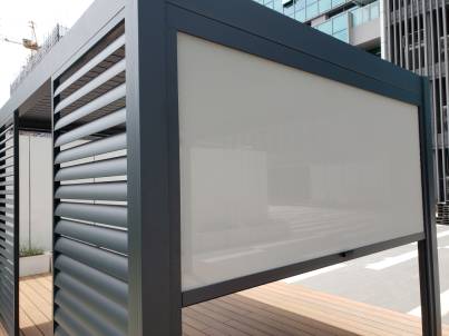 Outdoor Louvered Motorized  Roof System Bioclimatic Pergola-Aluminum