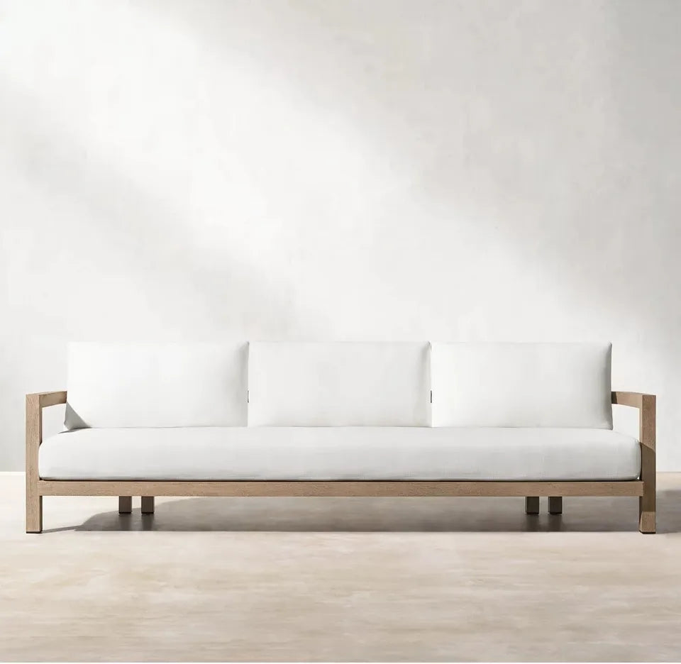 Largo Teak Collection Outdoor All Weather Modern Teak Wood Sofa Set