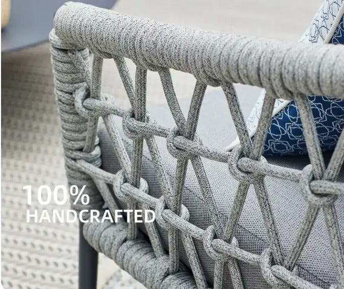 Outdoor All-Weather Sofa Set- Fishnet Rope Design