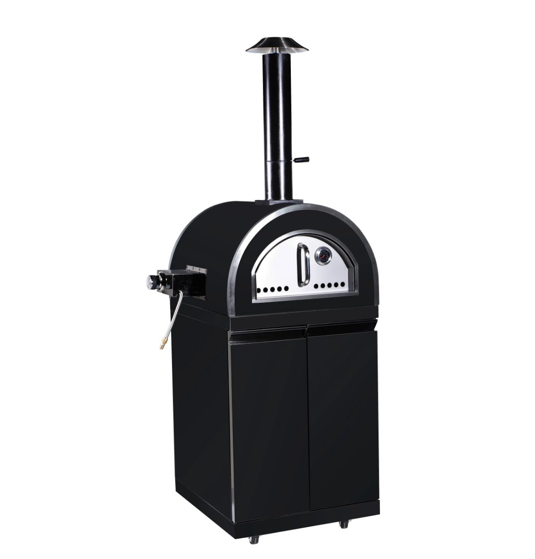 Stainless Steel Black Modular 24 inch Pizza Oven and Cabinet , can be combined to build your own Outdoor Kitchen